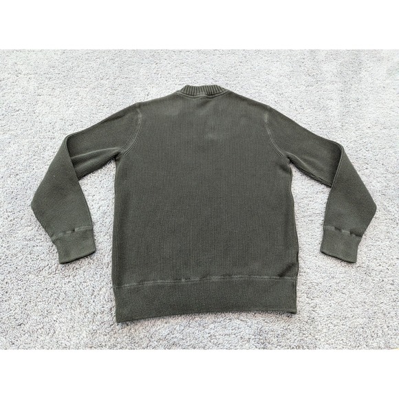 Vintage Eddie Bauer Sweater Mens Large Crewneck Rib Knit Green Made in Hongkong - Picture 9 of 10